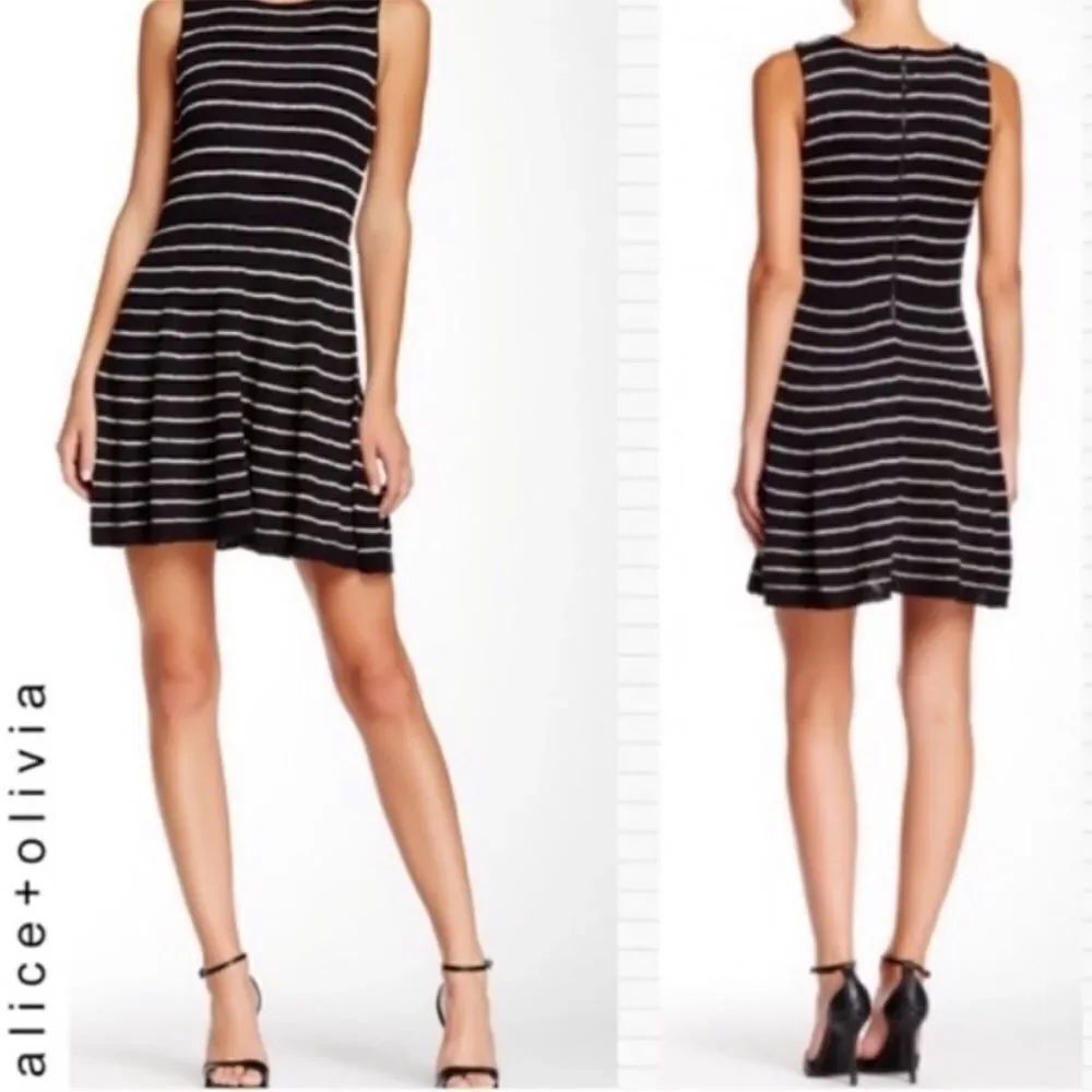 Alice + Olivia Monah Pinstripe Sweater Dress